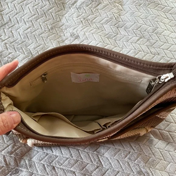 Lina Brown and Cream Shoulder Bag - Picture 3 of 3